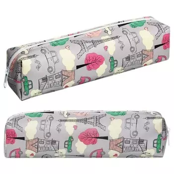 Пенал школьный на молнии "Париж" Calligrata, серый