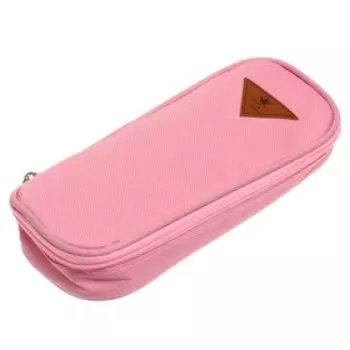 Пенал школьный на молнии, розовый