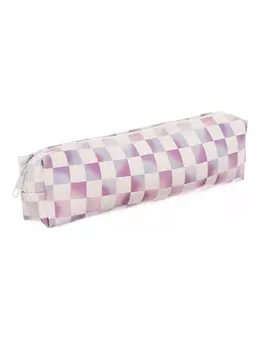 Пенал школьный на молнии Шахматка Фиолетовый