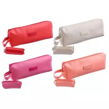 Пенал школьный на молнии "Стиль" + брелок, МИКС