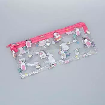 Пенал школьный на молнии Unicorn style, 20.5 х 9.5см