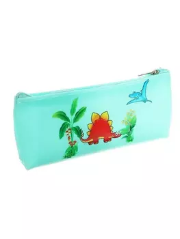 Пенал школьный на молнии Calligrata «Зверушки», с принтом, бирюзовый