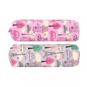 Пенал школьный "Париж", на молнии, МИКС