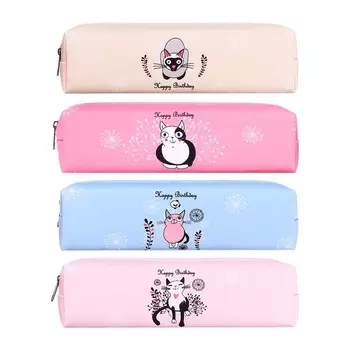 Пенал школьный «Зверьки» на молнии, МИКС