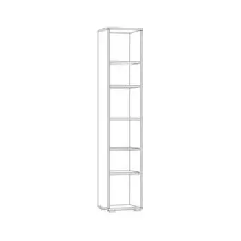 Пенал со стеклом Бостон 13.155, 386х351х1944, Дуб элегантный/Милк рекамо софт