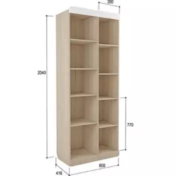 Пенал со стеклом «Стиль 5.3», 800 416 2040 мм, цвет туя светлая / кофе с молоком