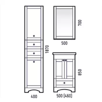 Пенал "Техас 40" с корзиной д/белья