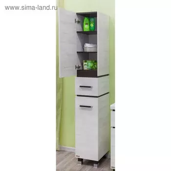 Пенал Техас 60 венге/северное дерево светлое, левый 33,6 см х 32 см х 195 см