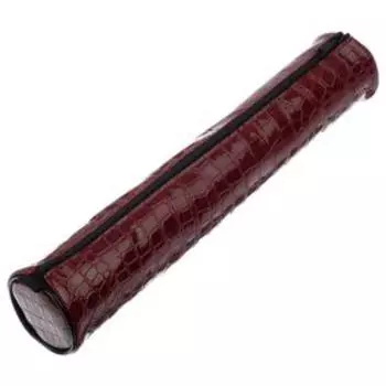 Пенал-тубус для кистей, мягкий, 355 х 65 мм, 7К37, кожзам, принт рептилия, глянцевый, бордовый