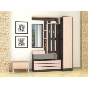 Пенал Ямайка, 400x500x2100, Венге/Дуб молочный