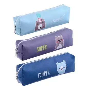 Пеналы школьный на молнии "Мишка", МИКС