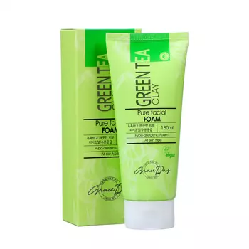 Пенка для лица Grace Day, очищающая, с зеленой глиной, 180 мл