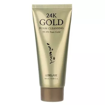 Пенка для лица очищающая с 24К золотом LEBELAGE 100 мл