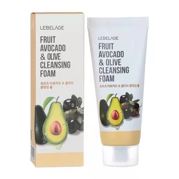 Пенка для лица очищающая с экстрактами авокадо и оливы LEBELAGE 100 мл