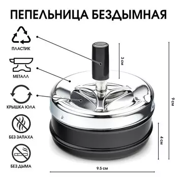 Пепельница для дома бездымная «Делия», для сигарет и стиков, 10.510.59 см
