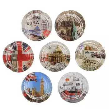 Пепельница "Европа", d-8 см, микс