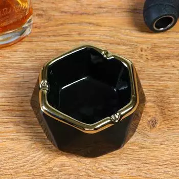 Пепельница "Ривей", 10 х 5 см, чёрная