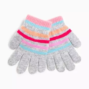 Перчатки детские, цвет серый, размер 16 (7-10 лет)