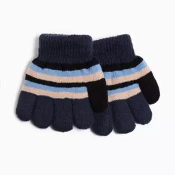 Перчатки детские, цвет тёмно-синий, размер 14 (4-6 лет)