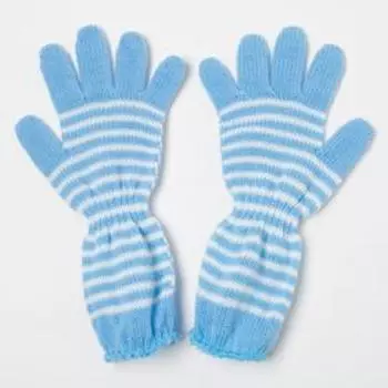 Перчатки для девочки, цвет голубой, размер 14