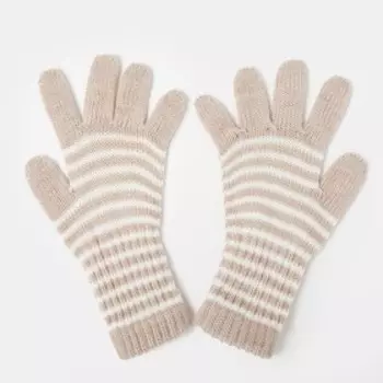 Перчатки для девочки удлинённые, бежевый, размер 16