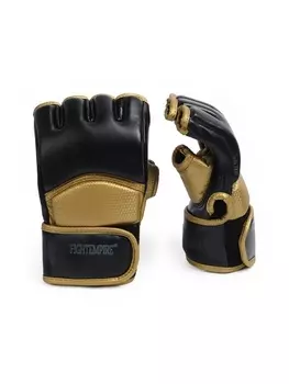 Перчатки для ММА боевые FIGHT EMPIRE, GOLD, размер L, чёрные, жёлтые