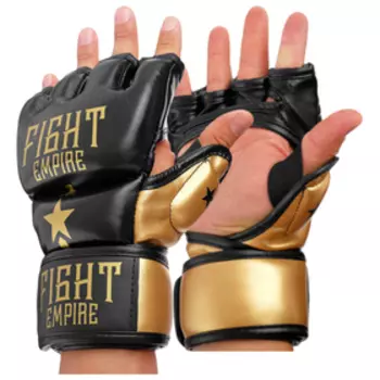 Перчатки для ММА тренировочные FIGHT EMPIRE, черно-золотые, размер М