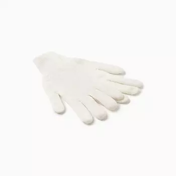 Перчатки двойные, цвет белый, р-р 20