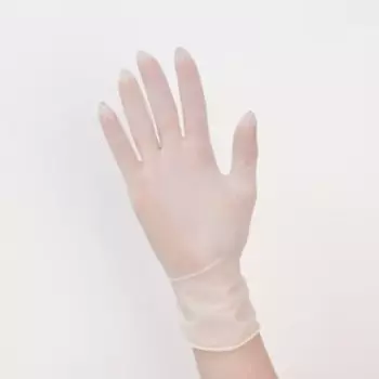 Перчатки хозяйственные латексные неопудренные, размер M, 100 шт/уп, цена за 1 шт, цвет белый