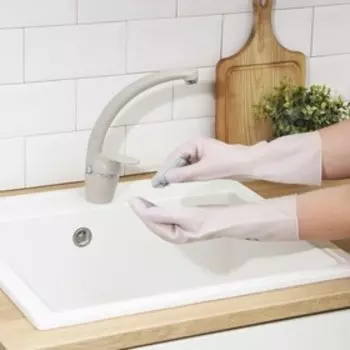 Перчатки хозяйственные Raccoon с щётками, ПВХ, 90 г, размер L, белые