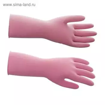 Перчатки латексные многоразовые, L, красные