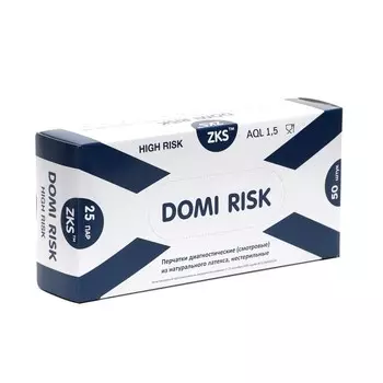 Перчатки медицинские High Risk,латексные темно-синие 13 гр/шт, размер L, 25 пар
