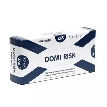 Перчатки медицинские High Risk,латексные темно-синие 13 гр/шт, размер S, 25 пар