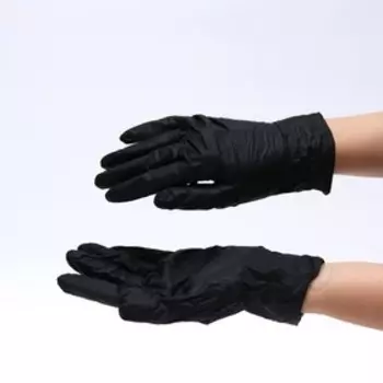 Перчатки медицинские, нитриловые, неопудренные, размер L, 50 пар, чёрные