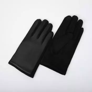 Перчатки мужские, безразмерные, с утеплителем, цвет чёрный