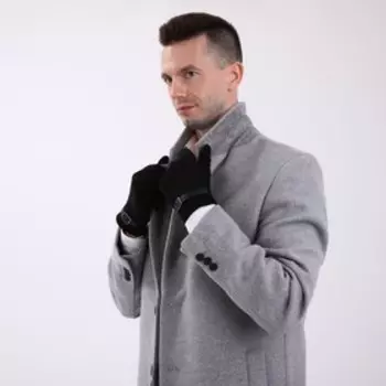 Перчатки мужские, безразмерные, с утеплителем, цвет чёрный
