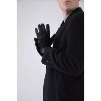 Перчатки мужские, размер 10.5, подклад шерсть, цвет чёрный