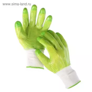 Перчатки садовые, нейлоновые, с ПВХ обливом, размер 9, Greengo