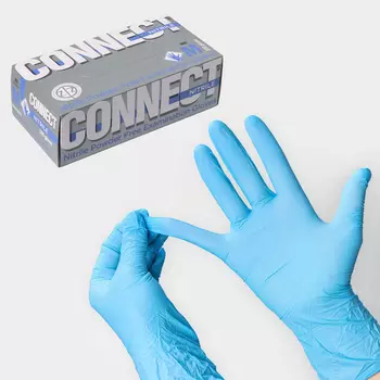 Перчатки нитриловые Nitrile, смотровые, нестерильные, размер М, 200 шт/уп (100 пар), голубые