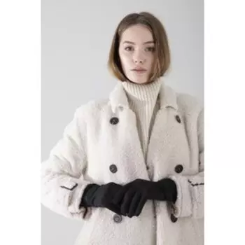 Перчатки женские, размер 6.5, без утеплителя, цвет чёрный