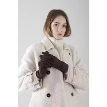 Перчатки женские, размер 8.5, без утеплителя, цвет коричневый