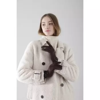 Перчатки женские, размер 8.5, без утеплителя, цвет коричневый