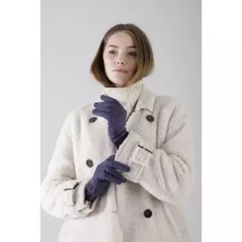 Перчатки женские, размер 8, без утеплителя, цвет синий