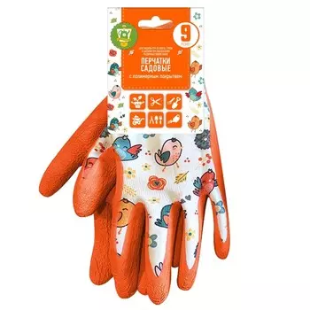 Перчатки садовые, полимерное покрытие, «Птицы», Garden Show