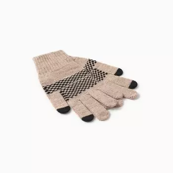 Перчатки сенсорные, цвет бежевый, размер 18