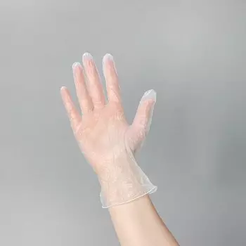 Перчатки виниловые, смотровые, нестерильные, размер S, 100 шт/уп (50 пар), цвет прозрачный