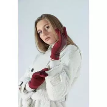 Перчатки женские, безразмерные, без утеплителя, цвет бордовый