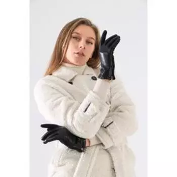 Перчатки женские, безразмерные, без утеплителя, цвет чёрный