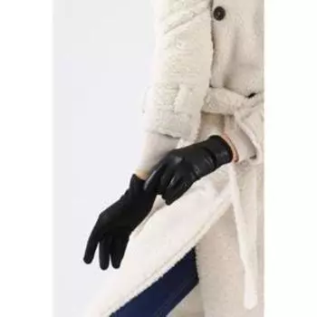 Перчатки женские, безразмерные, без утеплителя, цвет чёрный