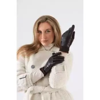 Перчатки женские, безразмерные, без утеплителя, цвет коричневый